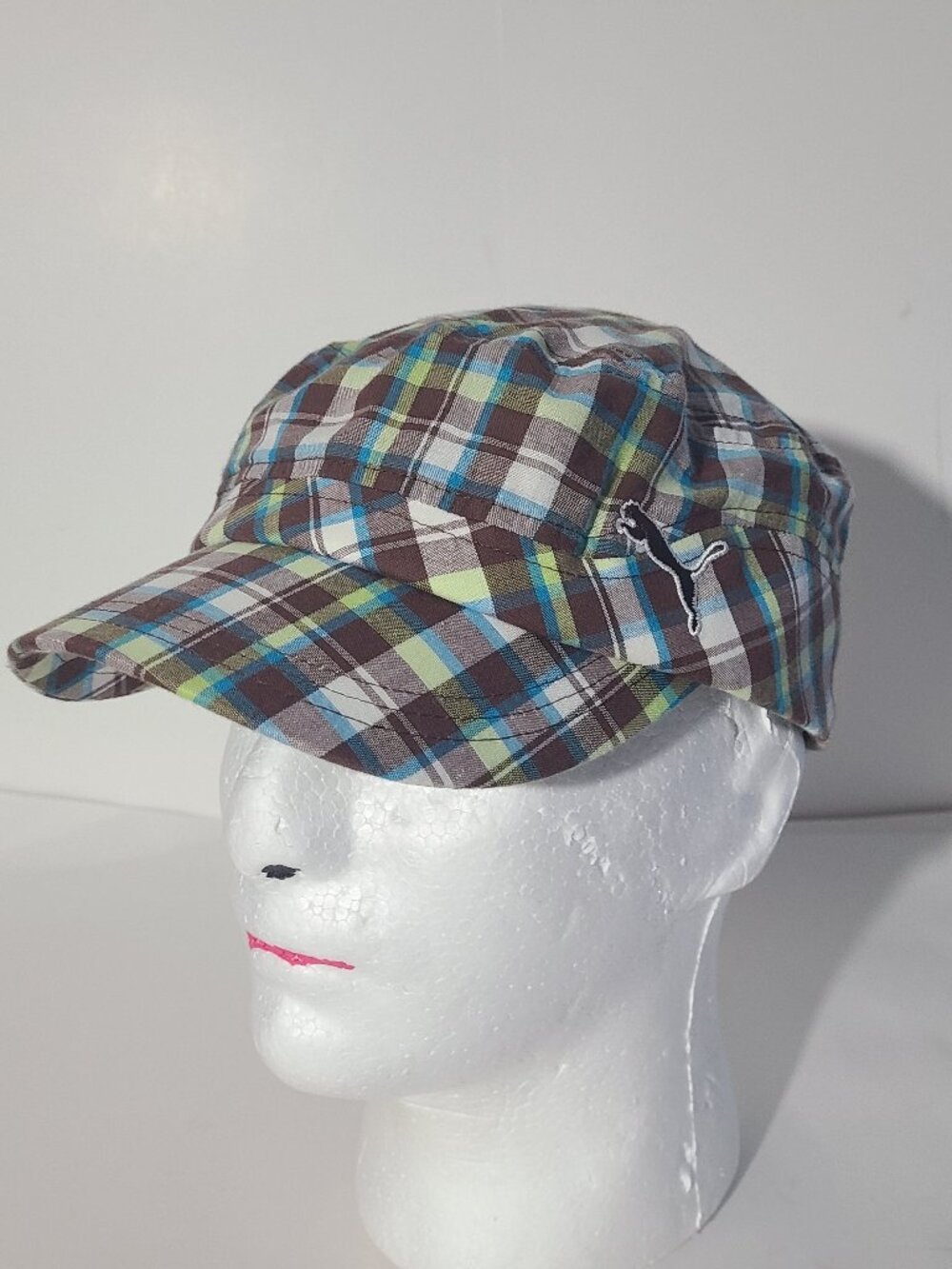 Puma Adjustable Brown/Blue/Green Cadet Hat/Cap VGUC